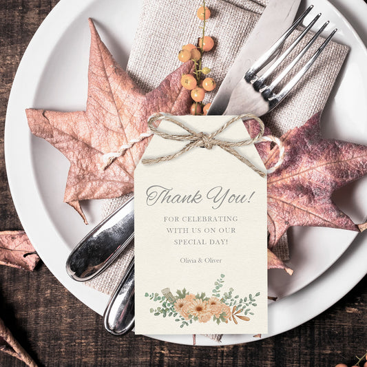 Autumn Colour Floral Gift Tags - Personalisble