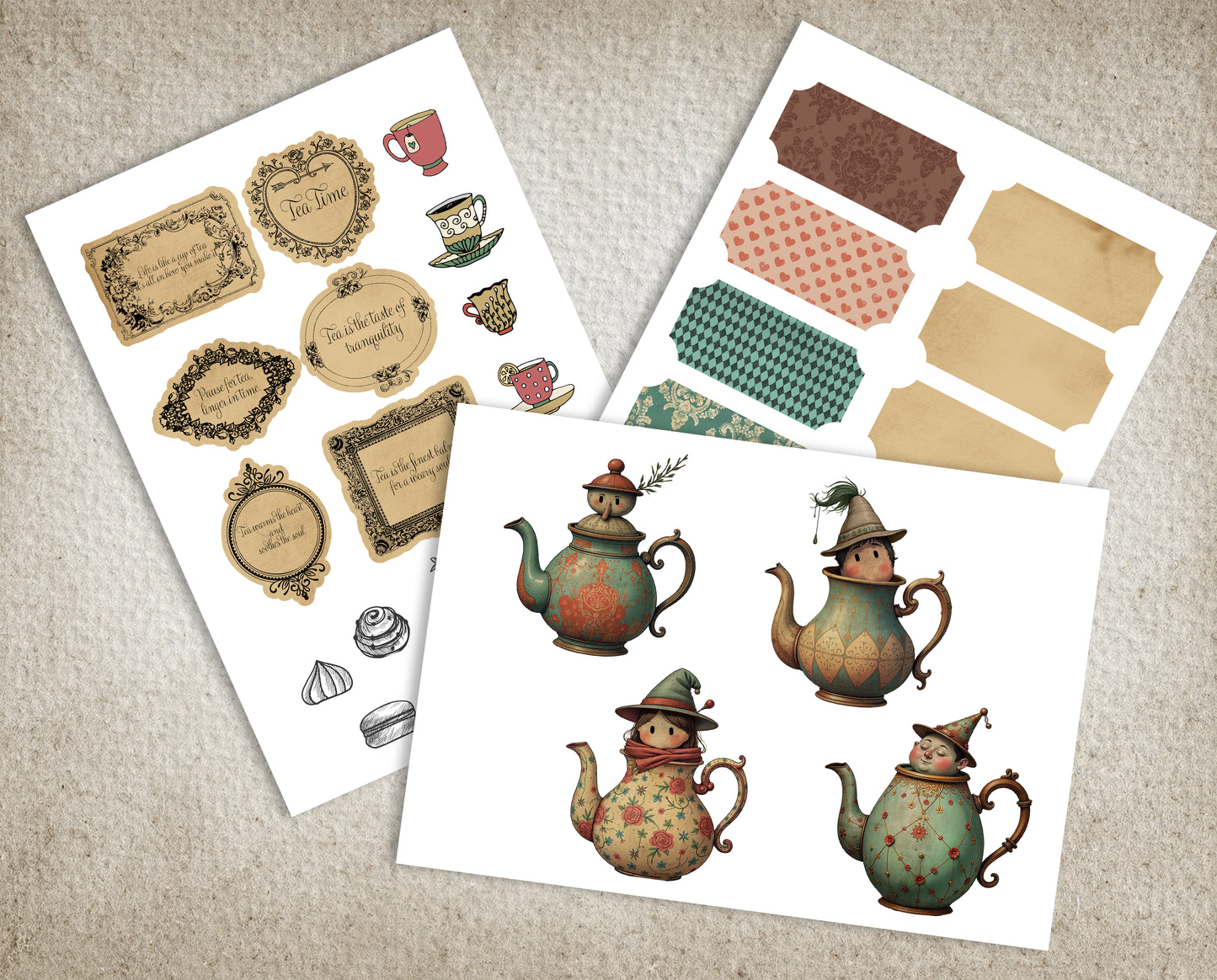 Whimsical Teapots Clipart Bundle / graphic craft image