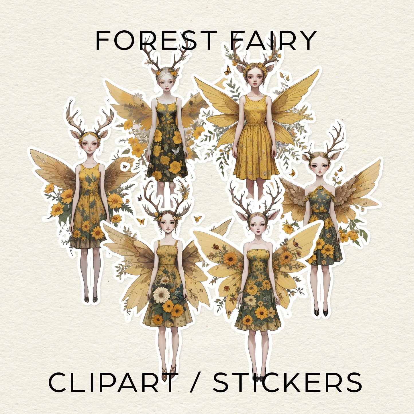 Forest Fairy Clipart / graphic craft image