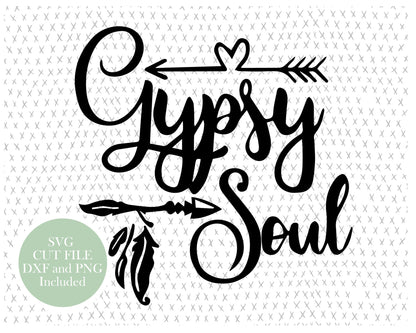 Gipsy Soul Boho Quote graphic craft image