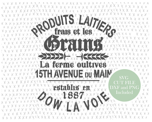 French Grain graphic craft image, Sign, Grain Sack