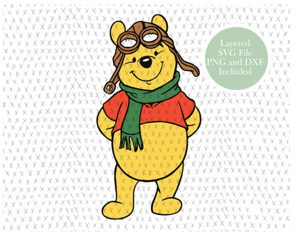 Pooh Bear Aviator graphic craft image