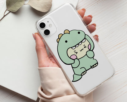 Kawaii Character wearing Dinosaur Costume graphic craft image