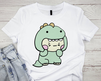 Kawaii Character wearing Dinosaur Costume graphic craft image