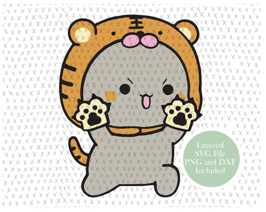 Kawaii Character in Tiger Costume graphic craft image