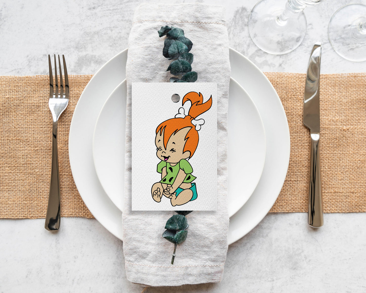 Pebbles from Flintstones graphic craft image, cute baby flintstone