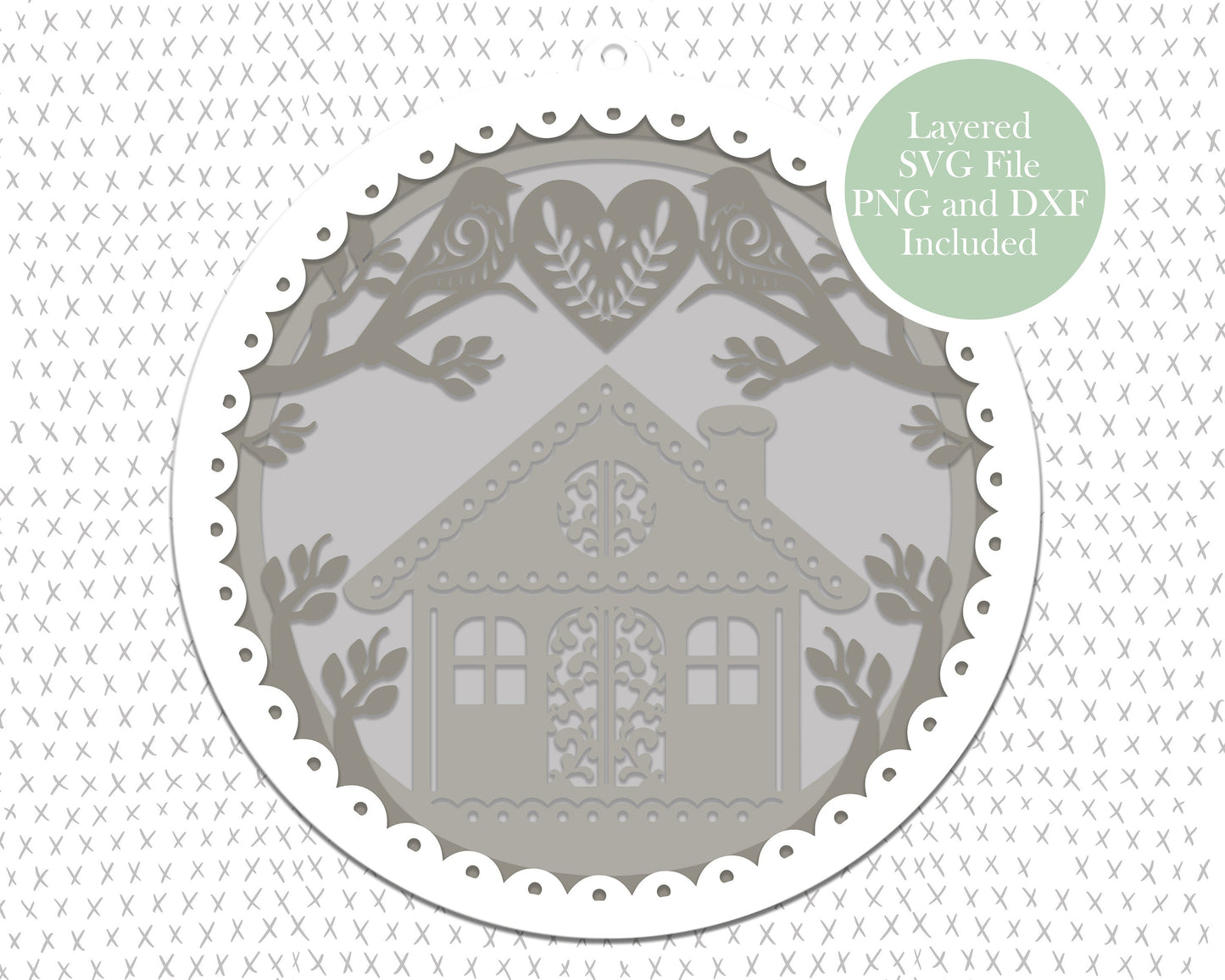 Christmas Gingerbread house graphic craft image / Xmas Scene SVG