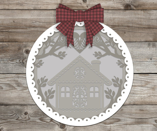 Christmas Gingerbread house graphic craft image / Xmas Scene SVG