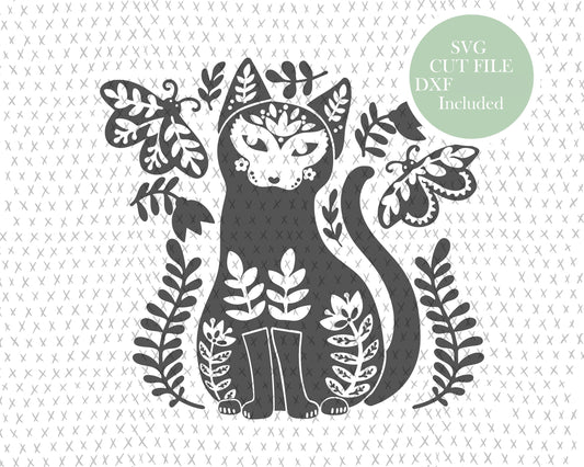 Cat Folk Art graphic craft image