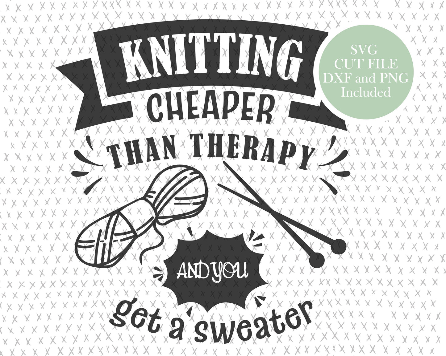 Funny Knitting Quote graphic craft image