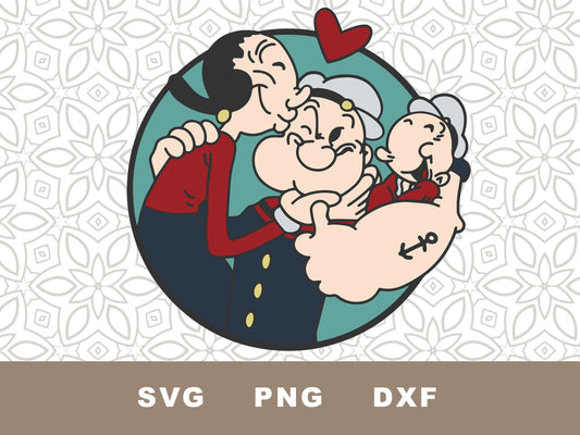 Popeye The Sailorman Family graphic craft image