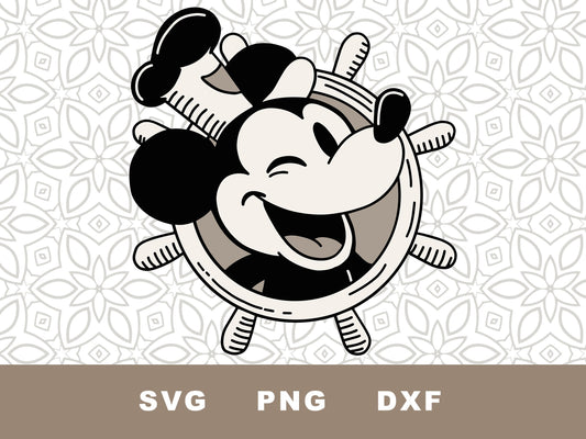 Steamboat Willie graphic craft image, retro Mickey Mouse