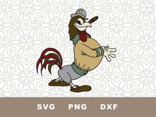 Vintage Rooster Cartoon Character graphic craft image