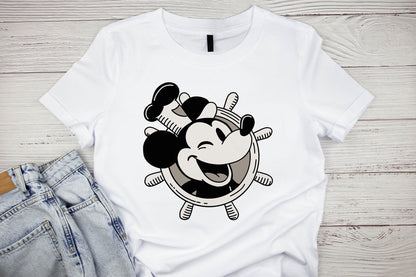 Steamboat Willie graphic craft image, retro Mickey Mouse