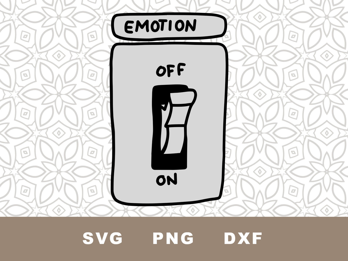 Emotion on off light switch graphic craft image, mental health