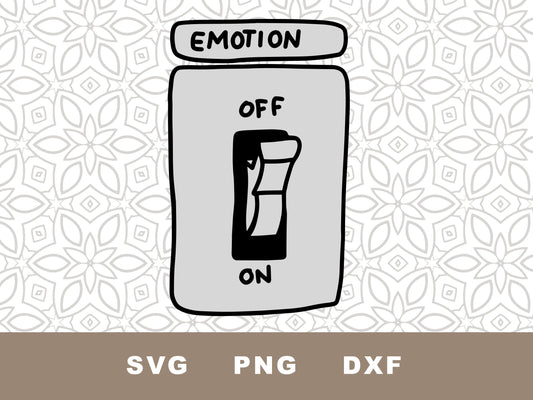 Emotion on off light switch graphic craft image, mental health