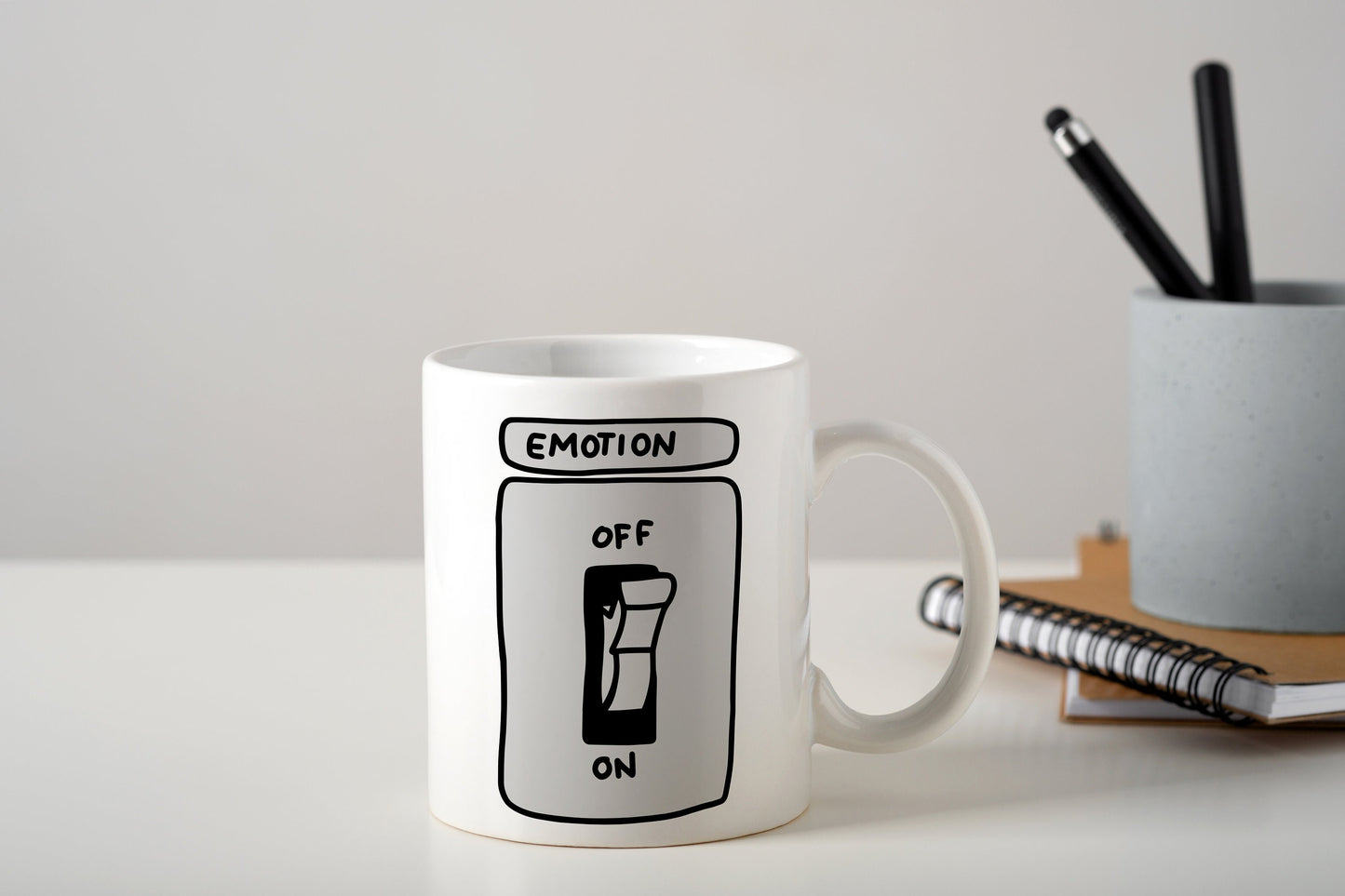 Emotion on off light switch graphic craft image, mental health