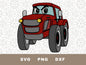 Red Farm Tractor graphic craft image