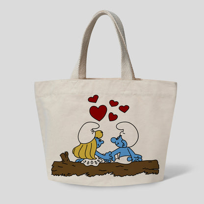 Smurfette and Boyfriend Smurf graphic craft image, cute love scene