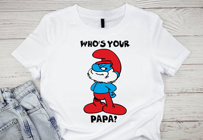 Papa Smurf graphic craft image, Who's your Papa