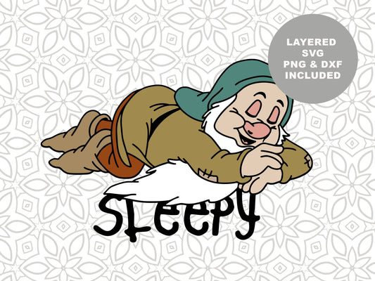 Sleepy from Snow White graphic craft image, Sleepy Dwarf