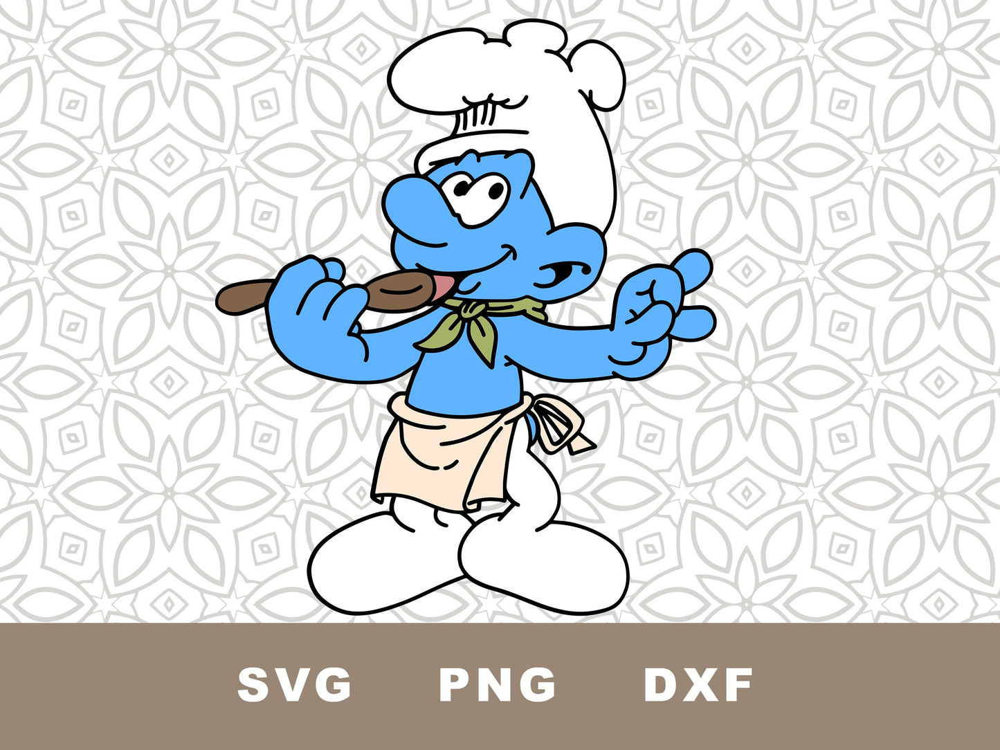 Smurf graphic craft image, Baker / Chef Smurf