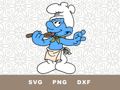 Smurf graphic craft image, Baker / Chef Smurf