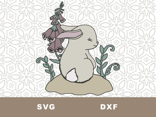 Baby rabbit SVG Cut File, Woodland Animal