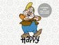 Happy from Snow White graphic craft image, Happy Dwarf