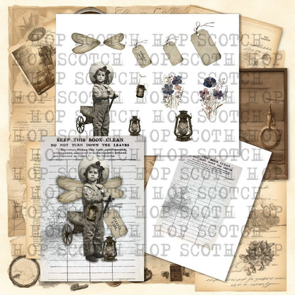 Digital Fairy Paper Doll DIY - Firefly Hunt / graphic craft image