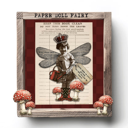 Digital Fairy Paper Doll DIY - Mushroom Garden / graphic craft image