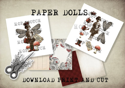 Digital Fairy Paper Doll DIY - Mushroom Garden / graphic craft image