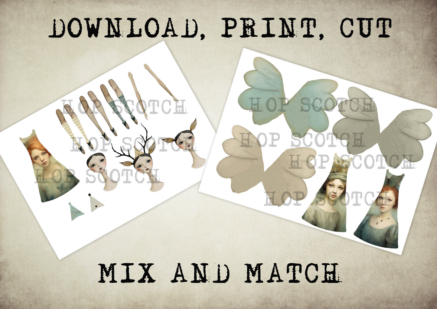 Fairy Paper Doll-Butterfly Girl Art / graphic craft image